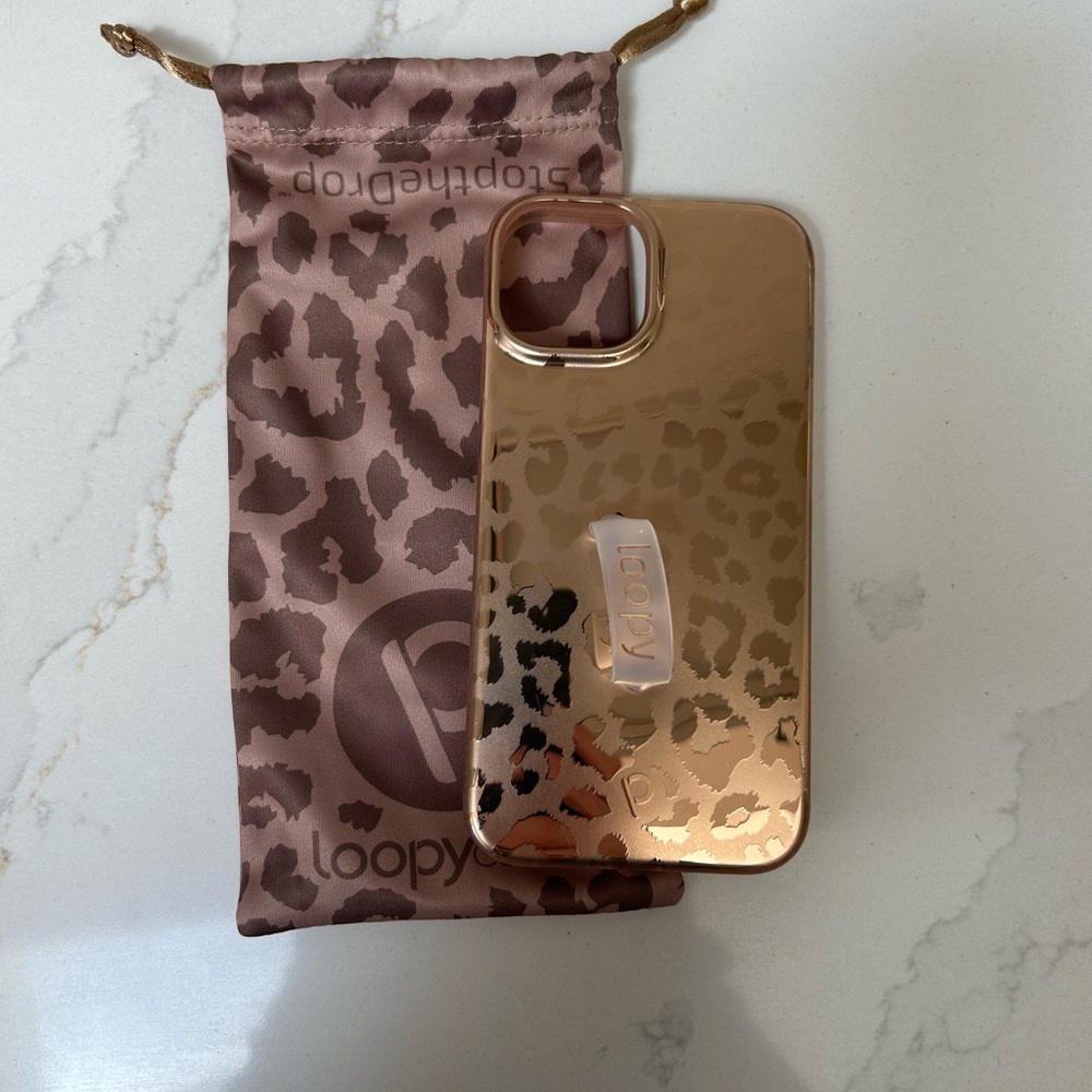 Loopy Case Gold Leopard iPhone 14 Case